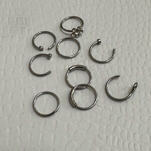 Nine different 10G hoops stainless steel